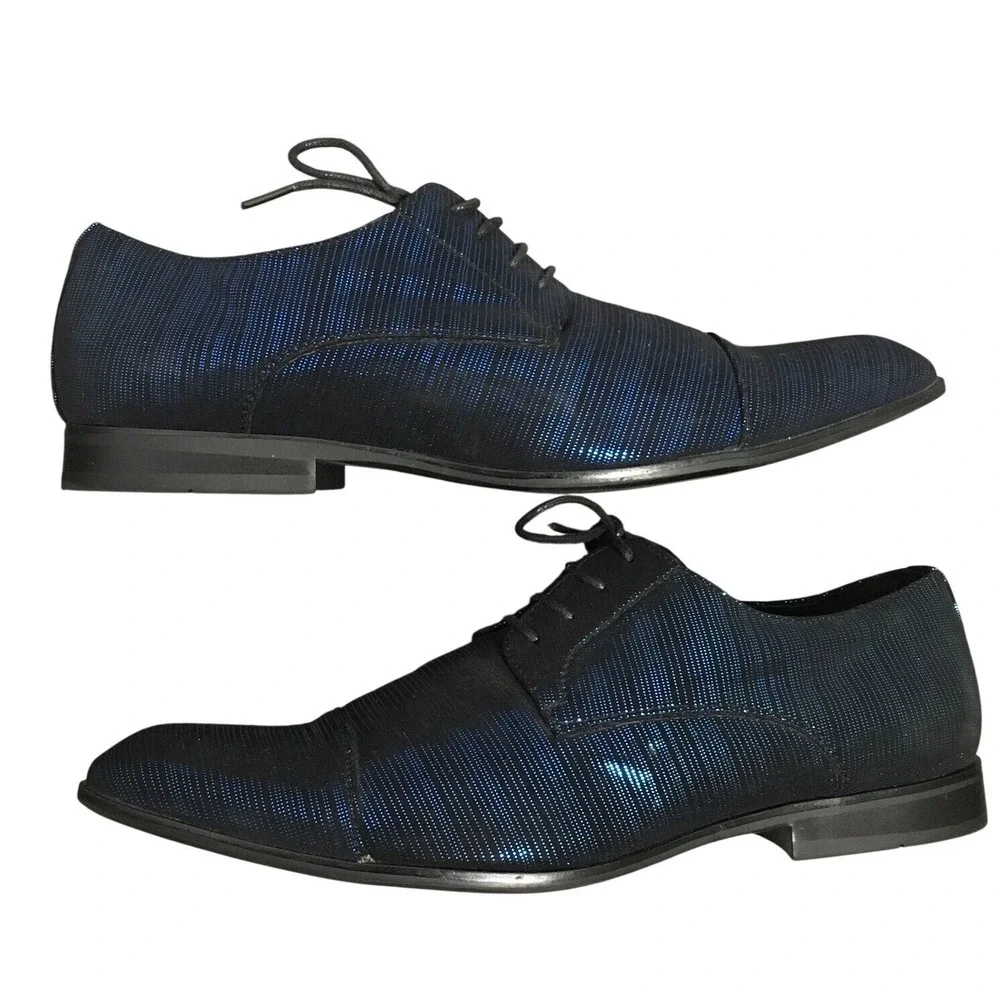 Amali Men's‎ Shoes Royal Blue Pin Stripe Look With Black Laces Size 10.5 Dance